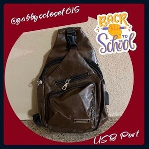 💋 New Men’s Sling Chest Bag Casual Small Crossbody Bag, Brown